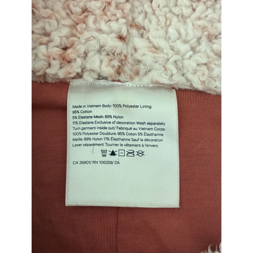 Lululemon Oh So Sherpa Pullover M/L Pink Cream Fleece Funnel Neck - Picture 6 of 7